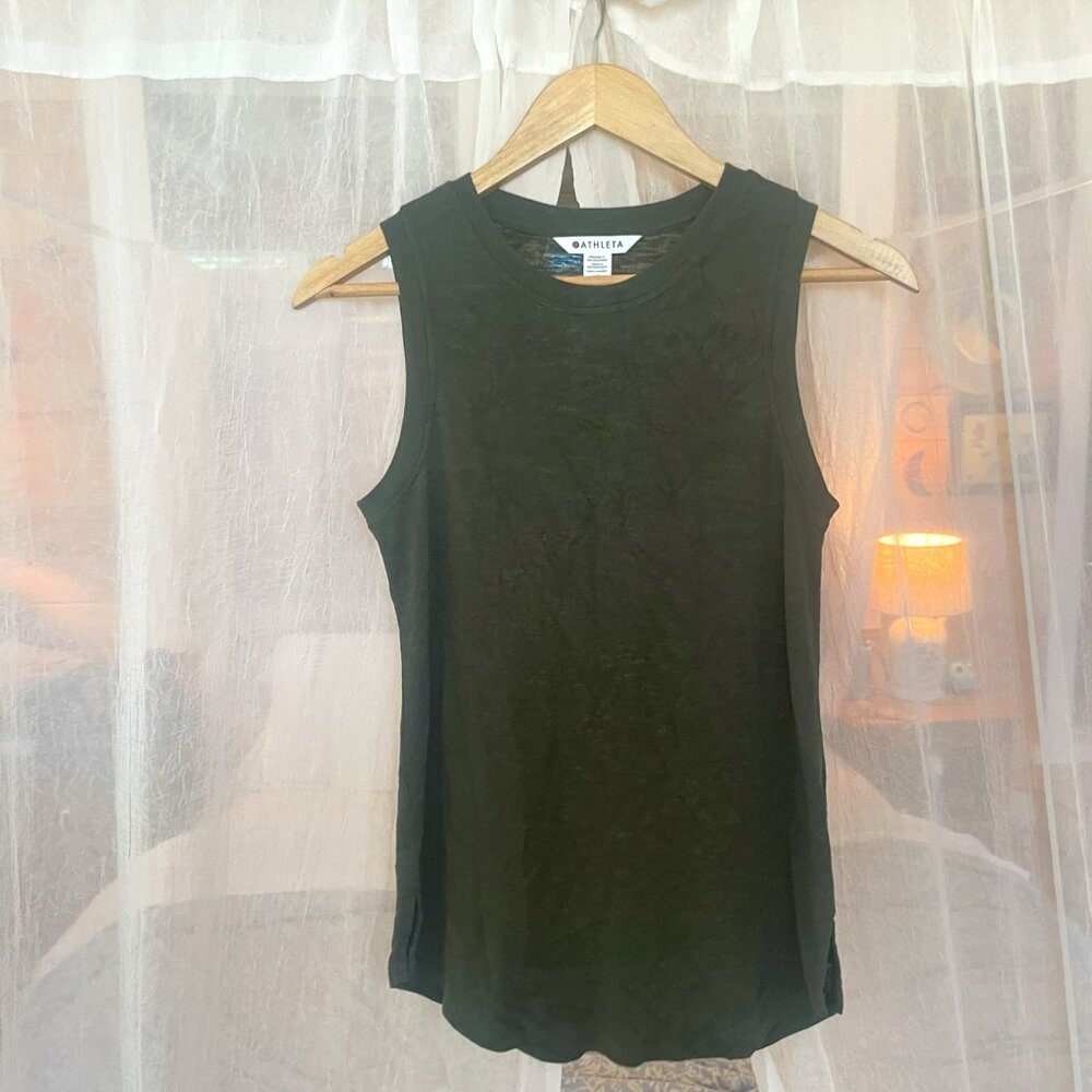 Athleta Heathered Green Muscle Tank